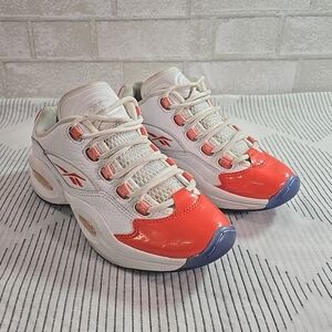 Reebok Question Low Allen Iverson J Vivid Orange & White SZ 5 Women's